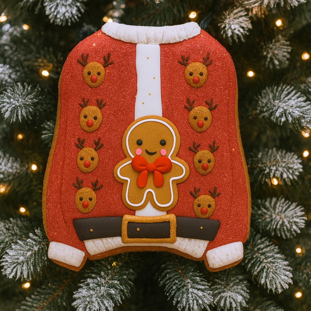 CIASTKO LUKROWANE SWETEREK MIKOŁAJA NO9 BOŻE NARODZENIE RĘCZNIE ROBIONE